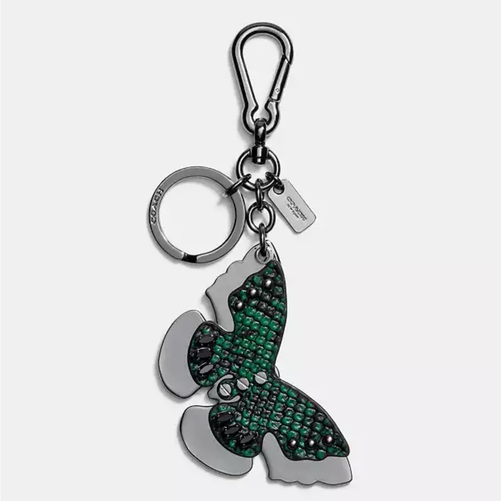 Coach Green Butterfly Keychain